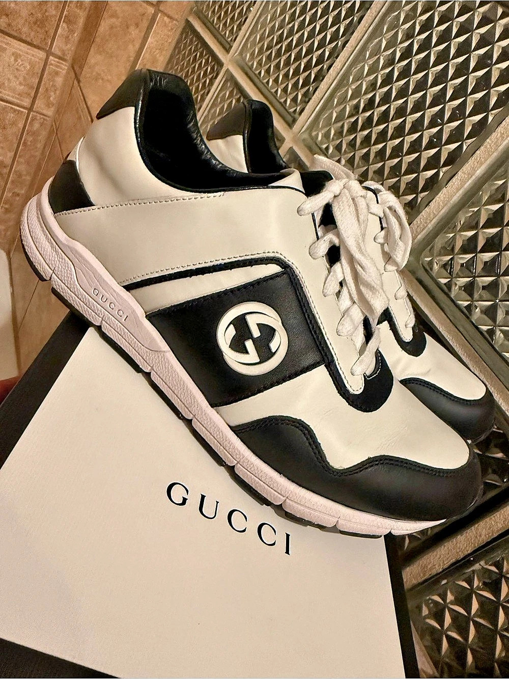 Gucci Women's White & Black Sneakers